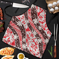 Uteute Tahiti Tiare Monstera Apron Polynesian Pattern Curve Style - Polynesian Pride