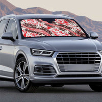 Uteute Tahiti Tiare Monstera Auto Sun Shade Polynesian Pattern Curve Style - Polynesian Pride