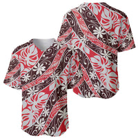 Uteute Tahiti Tiare Monstera Baseball Jersey Polynesian Pattern Curve Style LT01 - Polynesian Pride