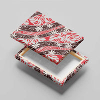 Uteute Tahiti Tiare Monstera Canvas Wall Art Polynesian Pattern Curve Style - Polynesian Pride