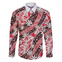 Uteute Tahiti Tiare Monstera Family Matching Off The Shoulder Long Sleeve Dress and Hawaiian Shirt Polynesian Pattern Curve Style - Polynesian Pride