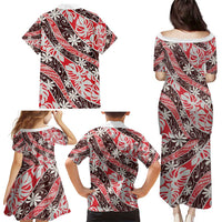 Uteute Tahiti Tiare Monstera Family Matching Puletasi and Hawaiian Shirt Polynesian Pattern Curve Style LT01 - Polynesian Pride