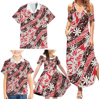 Uteute Tahiti Tiare Monstera Family Matching Summer Maxi Dress and Hawaiian Shirt Polynesian Pattern Curve Style - Polynesian Pride