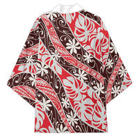Uteute Tahiti Tiare Monstera Kimono Polynesian Pattern Curve Style - Polynesian Pride