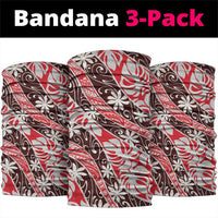 Uteute Tahiti Tiare Monstera Neck Gaiter Polynesian Pattern Curve Style - Polynesian Pride