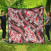 Uteute Tahiti Tiare Monstera Quilt Polynesian Pattern Curve Style - Polynesian Pride