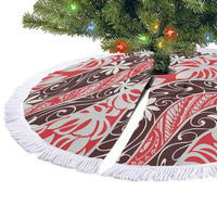 Uteute Tahiti Tiare Monstera Tree Skirt Polynesian Pattern Curve Style - Polynesian Pride