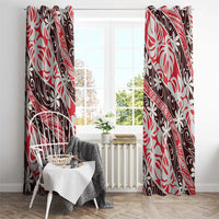 Uteute Tahiti Tiare Monstera Window Curtain Polynesian Pattern Curve Style - Polynesian Pride