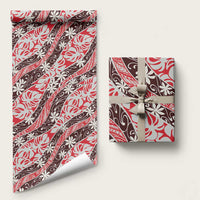 Uteute Tahiti Tiare Monstera Wrapping Paper Polynesian Pattern Curve Style - Polynesian Pride