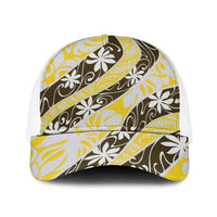 Rearea Tahiti Tiare Monstera Baseball Net Cap Polynesian Pattern Curve Style - Polynesian Pride
