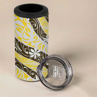 Rearea Tahiti Tiare Monstera 4 in 1 Can Cooler Tumbler Polynesian Pattern Curve Style - Polynesian Pride