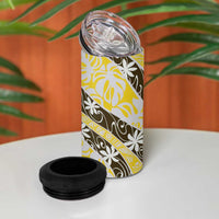 Rearea Tahiti Tiare Monstera 4 in 1 Can Cooler Tumbler Polynesian Pattern Curve Style - Polynesian Pride