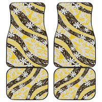 Rearea Tahiti Tiare Monstera Car Mats Polynesian Pattern Curve Style - Polynesian Pride