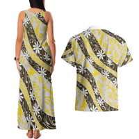 Rearea Tahiti Tiare Monstera Couples Matching Tank Maxi Dress and Hawaiian Shirt Polynesian Pattern Curve Style LT01 - Polynesian Pride