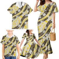 Rearea Tahiti Tiare Monstera Family Matching Mermaid Dress and Hawaiian Shirt Polynesian Pattern Curve Style - Polynesian Pride