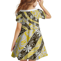 Rearea Tahiti Tiare Monstera Family Matching Off The Shoulder Long Sleeve Dress and Hawaiian Shirt Polynesian Pattern Curve Style - Polynesian Pride