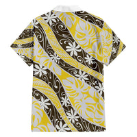 Rearea Tahiti Tiare Monstera Family Matching Off Shoulder Maxi Dress and Hawaiian Shirt Polynesian Pattern Curve Style - Polynesian Pride