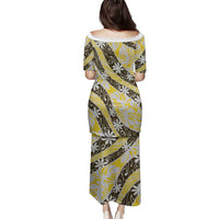 Rearea Tahiti Tiare Monstera Family Matching Puletasi and Hawaiian Shirt Polynesian Pattern Curve Style - Polynesian Pride