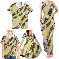 Rearea Tahiti Tiare Monstera Family Matching Tank Maxi Dress and Hawaiian Shirt Polynesian Pattern Curve Style - Polynesian Pride