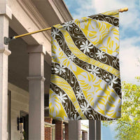 Rearea Tahiti Tiare Monstera Garden Flag Polynesian Pattern Curve Style - Polynesian Pride