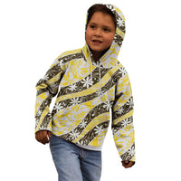 Rearea Tahiti Tiare Monstera Kid Hoodie Polynesian Pattern Curve Style - Polynesian Pride