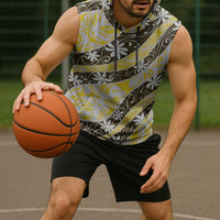 Rearea Tahiti Tiare Monstera Sleeveless Hoodie Polynesian Pattern Curve Style - Polynesian Pride