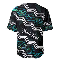 Personalised Taniko Aotearoa Mix Paua Shell Baseball Jersey Niho Taniwha Turquoise Glitter LT01 - Polynesian Pride