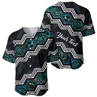 Personalised Taniko Aotearoa Mix Paua Shell Baseball Jersey Niho Taniwha Turquoise Glitter LT01 - Polynesian Pride