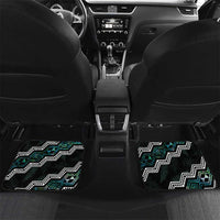 Personalised Taniko Aotearoa Mix Paua Shell Car Mats Niho Taniwha Turquoise Glitter