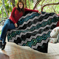 Personalised Taniko Aotearoa Mix Paua Shell Quilt Niho Taniwha Turquoise Glitter