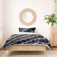 Personalised Taniko Aotearoa Mix Paua Shell Bedding Set Niho Taniwha Lilac Glitter