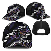 Taniko Aotearoa Mix Paua Shell Mesh Trucker Cap Niho Taniwha Lilac Glitter - Polynesian Pride