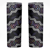 Personalised Taniko Aotearoa Mix Paua Shell Skinny Tumbler Niho Taniwha Lilac Glitter