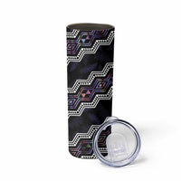 Personalised Taniko Aotearoa Mix Paua Shell Skinny Tumbler Niho Taniwha Lilac Glitter