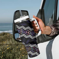 Personalised Taniko Aotearoa Mix Paua Shell Tumbler With Handle Niho Taniwha Lilac Glitter