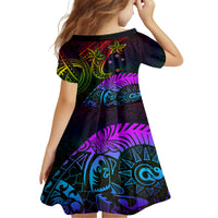 Wellington Pride Family Matching Tank Maxi Dress and Hawaiian Shirt Aotearoa Tribal Rainbow Pattern LT01 - Polynesian Pride