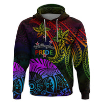 Wellington Pride Zip Hoodie Aotearoa Tribal Rainbow Pattern LT01 Pullover Hoodie Black - Polynesian Pride