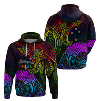 Wellington Pride Zip Hoodie Aotearoa Tribal Rainbow Pattern LT01 - Polynesian Pride