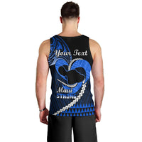 Personalised Hawaii Men Tank Top Maui Be Strong Kakau Blue Version LT01 - Polynesian Pride