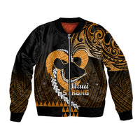 Personalised Hawaii Bomber Jacket Maui Be Strong Kakau Gold Version LT01 Unisex Gold - Polynesian Pride