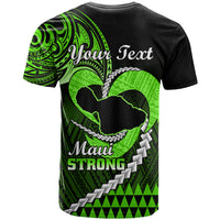 Personalised Hawaii T Shirt Maui Be Strong Kakau Green Version LT01 - Polynesian Pride