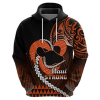 Personalised Hawaii Hoodie Maui Be Strong Kakau Orange Version LT01 - Polynesian Pride