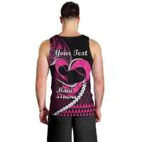 Personalised Hawaii Men Tank Top Maui Be Strong Kakau Pink Version LT01 - Polynesian Pride