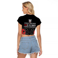 Toitu Te Tiriti 1840 Aotearoa Raglan Cropped T Shirt Stand Together Stand Stronger LT01 - Polynesian Pride