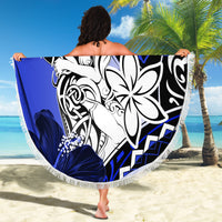 Polynesian Valentine Beach Blanket Couple Floral Unique Blue Version LT01 - Polynesian Pride