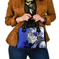 Polynesian Valentine Shoulder Handbag Couple Floral Unique Blue Version LT01 - Polynesian Pride