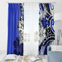 Polynesian Valentine Window Curtain Couple Floral Unique Blue Version LT01 - Polynesian Pride
