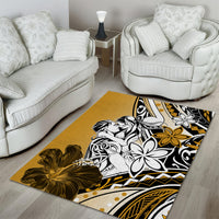 Polynesian Valentine Area Rug Couple Floral Unique Gold Version LT01 - Polynesian Pride