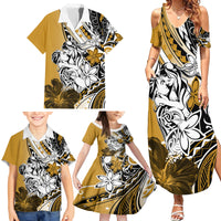 Polynesian Valentine Family Matching Summer Maxi Dress and Hawaiian Shirt Couple Floral Unique Gold Version LT01 - Polynesian Pride