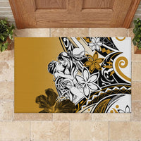 Polynesian Valentine Rubber Doormat Couple Floral Unique Gold Version LT01 - Polynesian Pride
